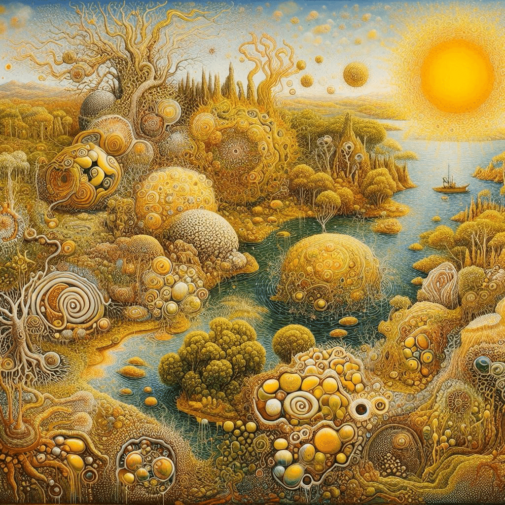 ジョン・オルセン（John Olsen)の絵画にヒントを得たプロンプト 4