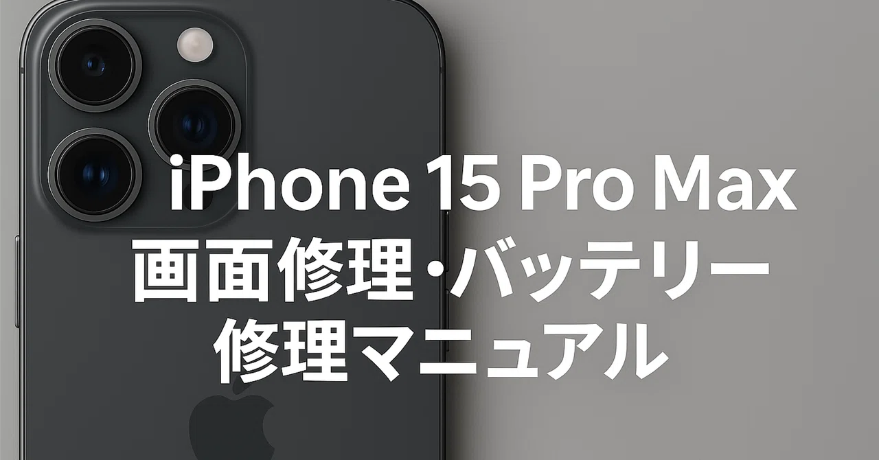 iPhone 15 Pro Max Screen Repair and Battery Repair Manual｜ジャンク再生職人 ともきち
