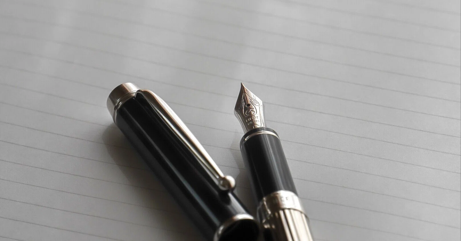 ハルマキ様グランセ　ブラック&グレー　ロジウムコーティング14k F 細字 グランセ14k ロジウム｜伏見/華譜
