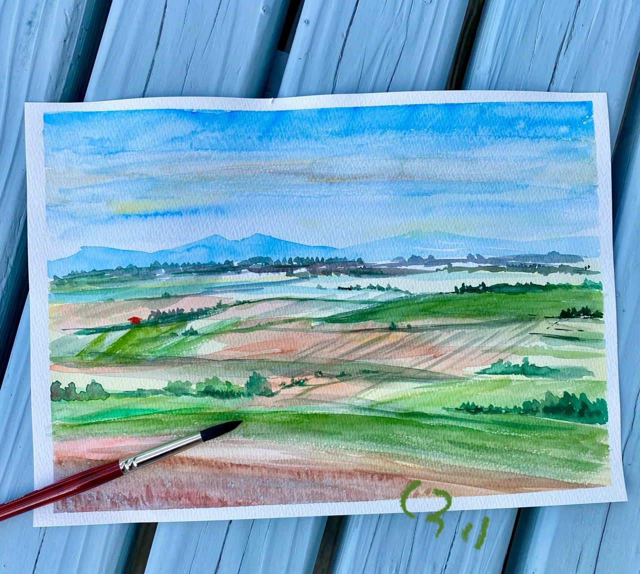 ダイソー「特厚口画用紙」水彩画を試したら..？｜くろり｜お絵描き養生