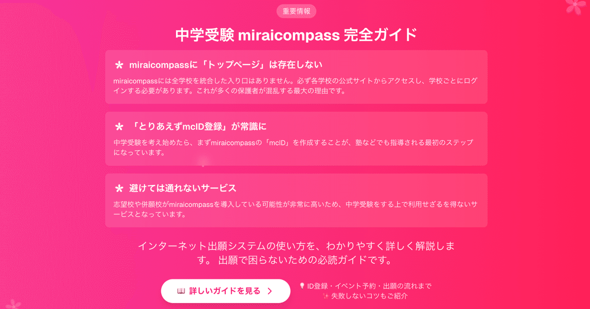 中学受験】miraicompass徹底解説｜中学受験ラボ🌸サクラサク