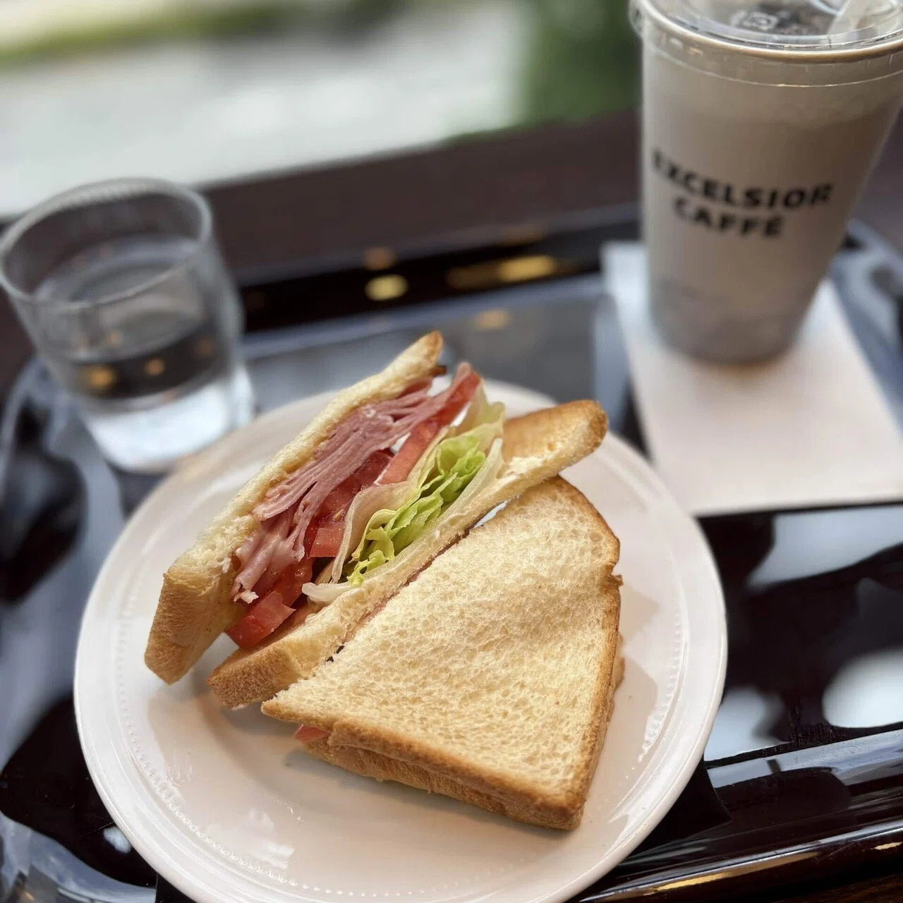食品サンプル まいづる ミックスサンド ハムレタスサンド 158「ジャンボハム・レタスサンドセット」【バクチ打ちの朝食