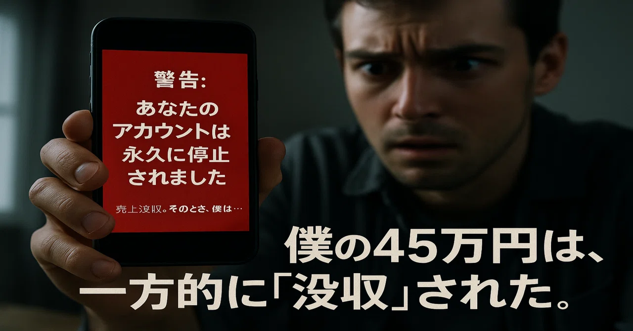 ある朝、僕の45万円は、一方的に「没収」された。「利用規約への重大な 