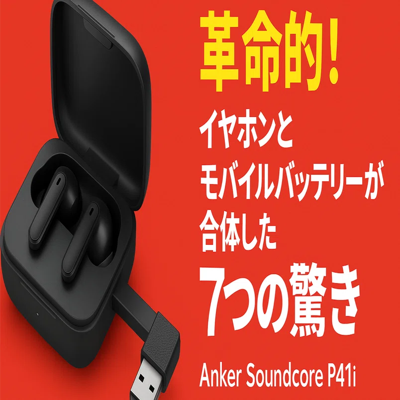 Anker soundcore P41i　モバイルバッテリー搭載イヤホン　黒 Anker、充電ケースがモバイルバッテリーになる完全ワイヤレスイヤホン
