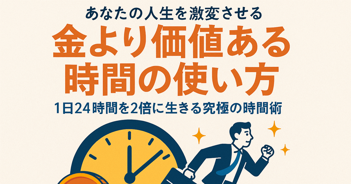 ☕#145】あなたの人生を激変させる「金より価値ある時間の使い方