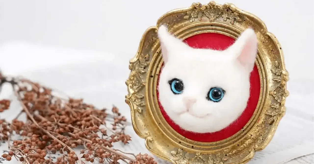 ジャンクジャーナル猫ちゃん洋書フェルティングニードル