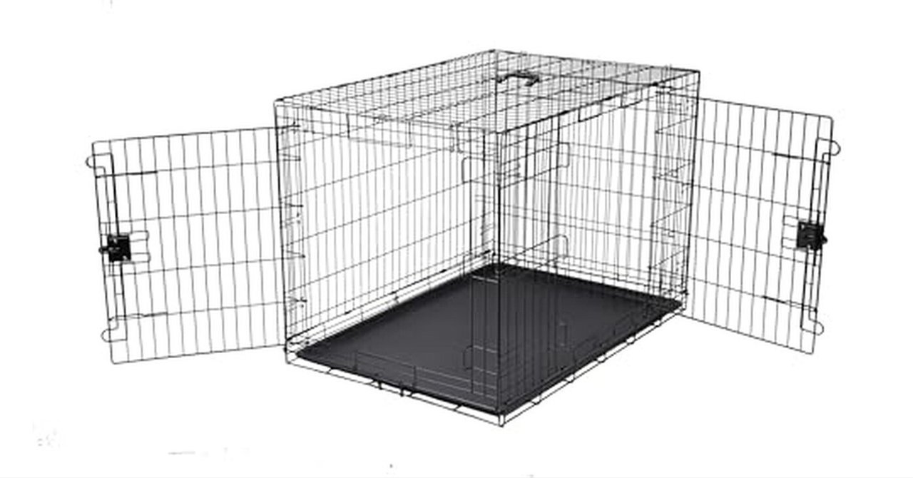 ペットケージ　大型犬  107×71×76cm　美品　折り畳み式　ダブルドア Amazonベーシック 犬 ペットケージ 大型犬 折り畳み式 トレー