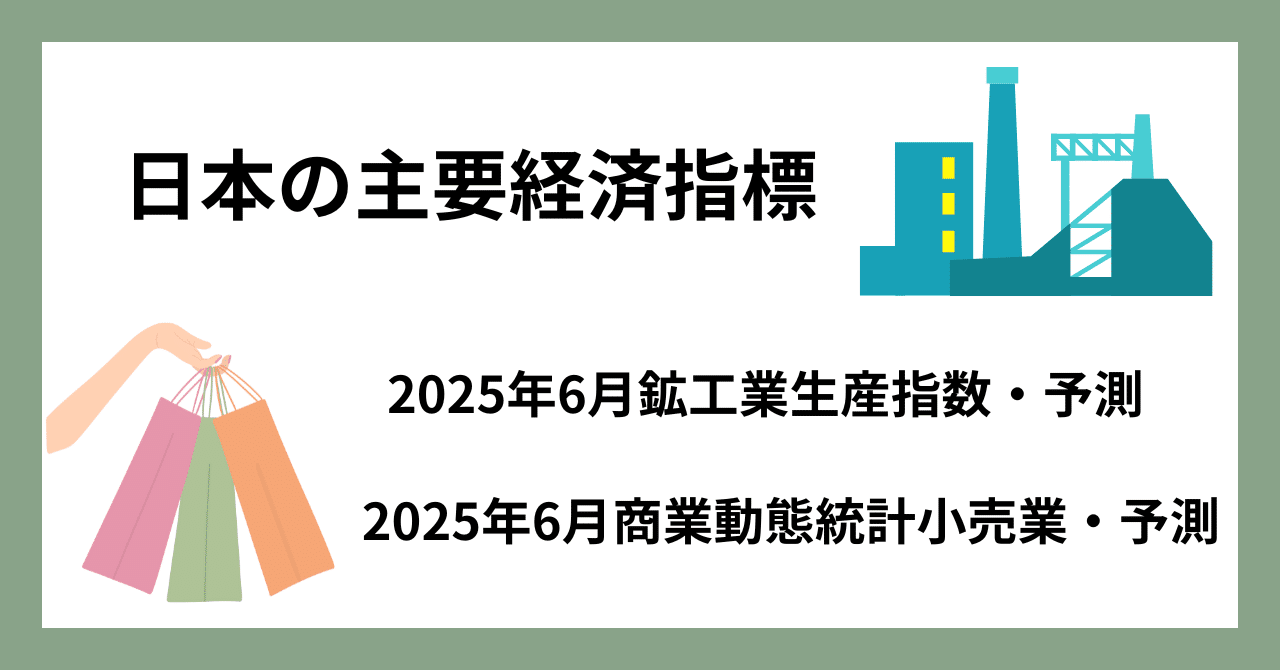 6月鉱工業生産指数は前月比＋0.3％程度と3カ月ぶりの上昇か。6月