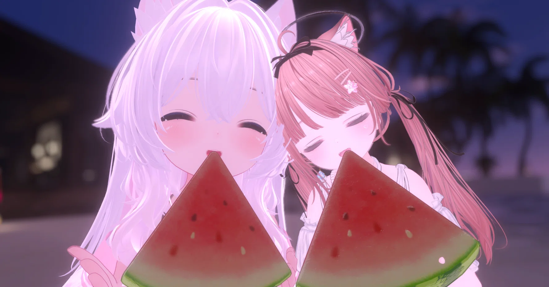 オーダー受付中　花火とスイカ VRChat】夏と海とスイカと花火と｜ことは しろ