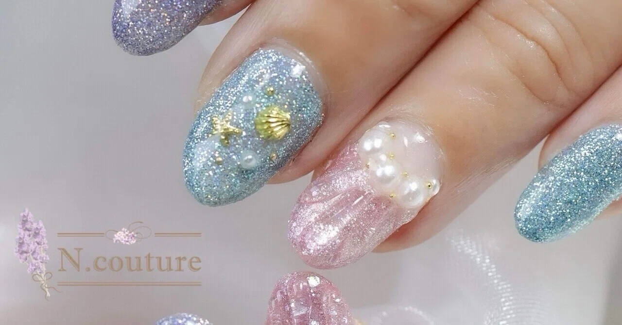夏にぴったりマーメイドネイル♪｜N.couture｜大阪市鶴見区ネイルサロン