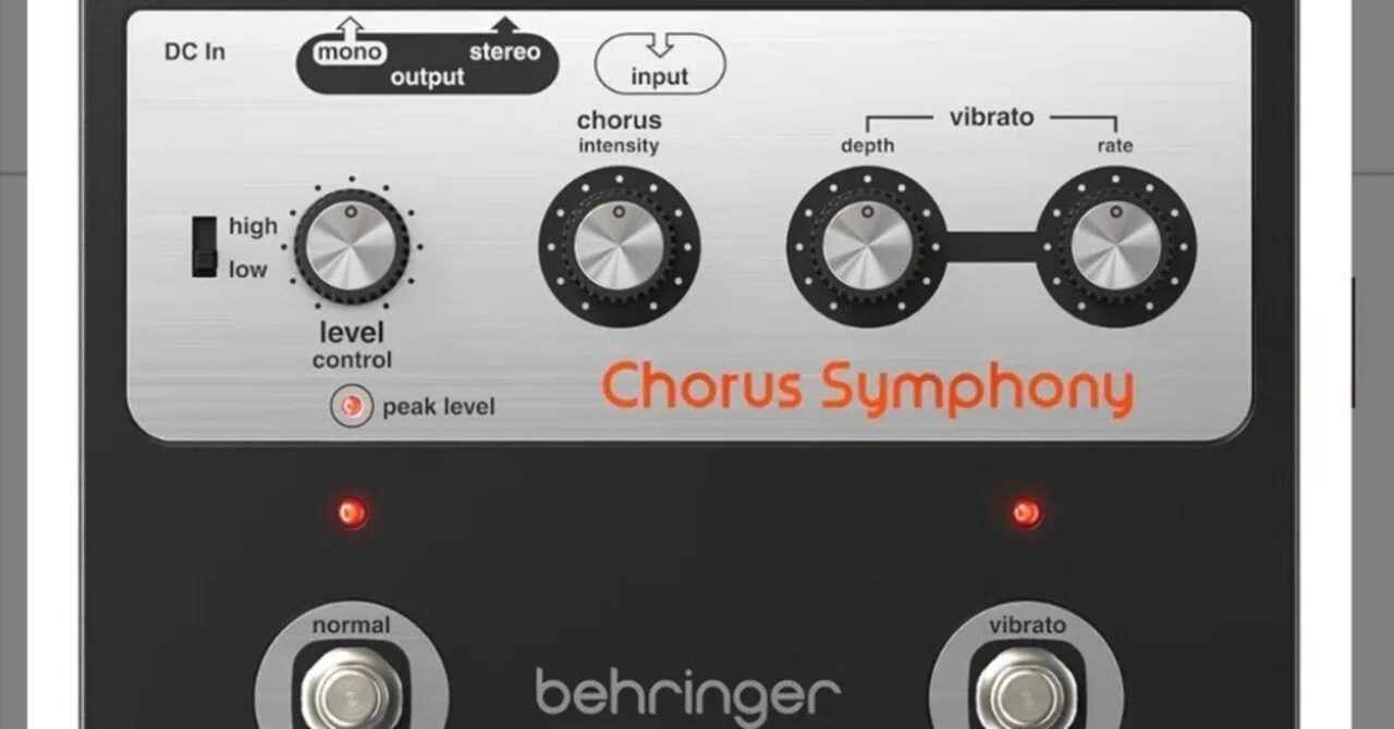 🎛 #012BEHRINGER (ベリンガー) CHORUS SYMPHONY 定番セッティング集