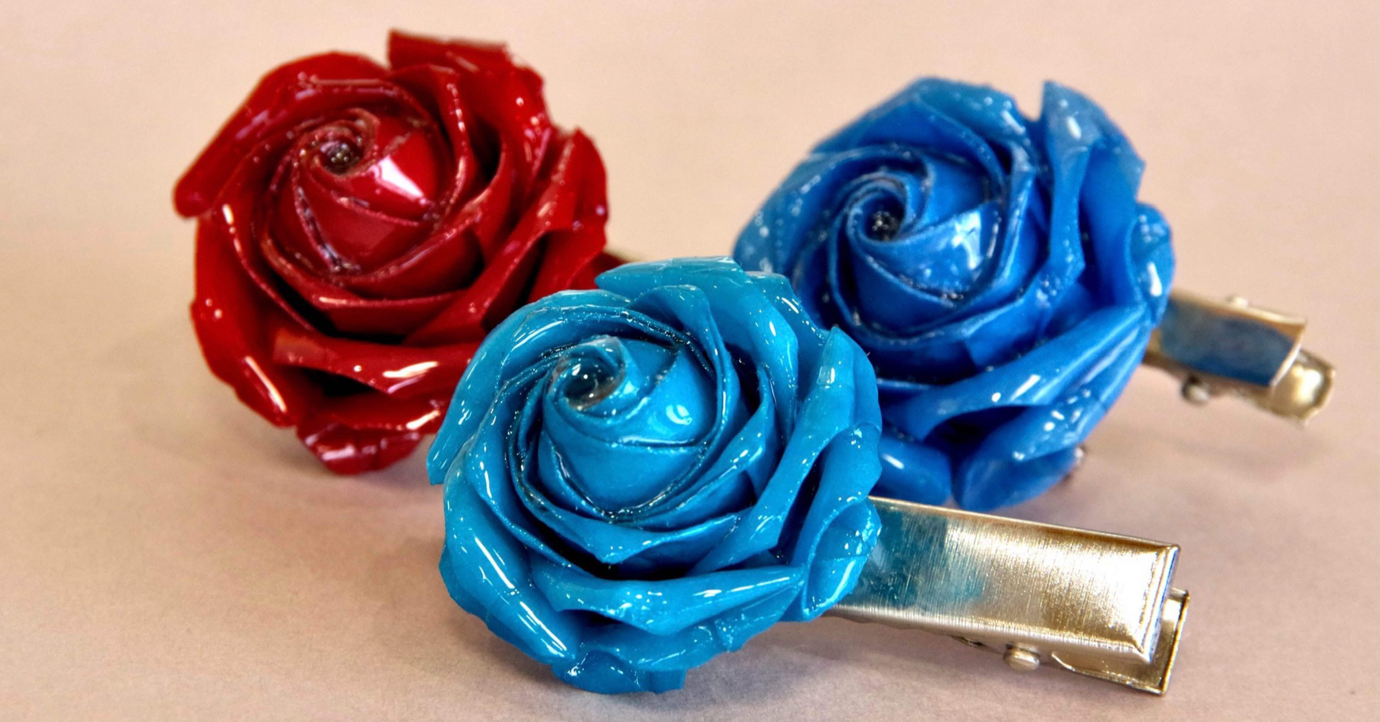 折り紙×レジン×ブローチ、新色登場！／Resin Brooch with Origami rose