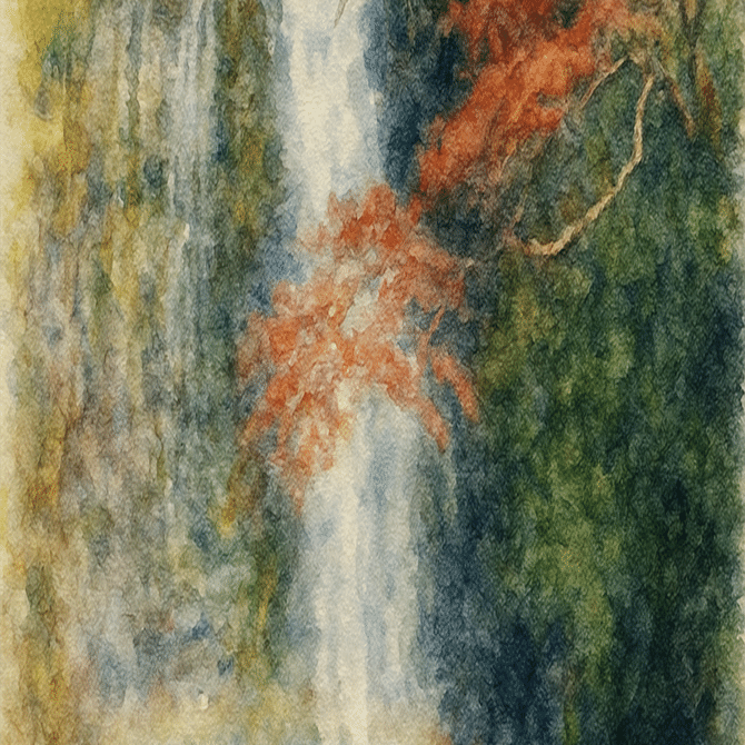 ☆ 箕面大滝 水彩画｜保健委員
