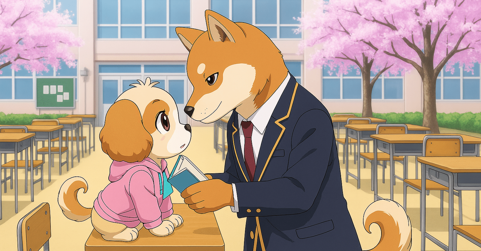 ꕤ︎︎メル@愛犬溺愛者ꕤ︎︎ 短編AI小説）きらめきアニマル学園：ワンダフル・ラブストーリー