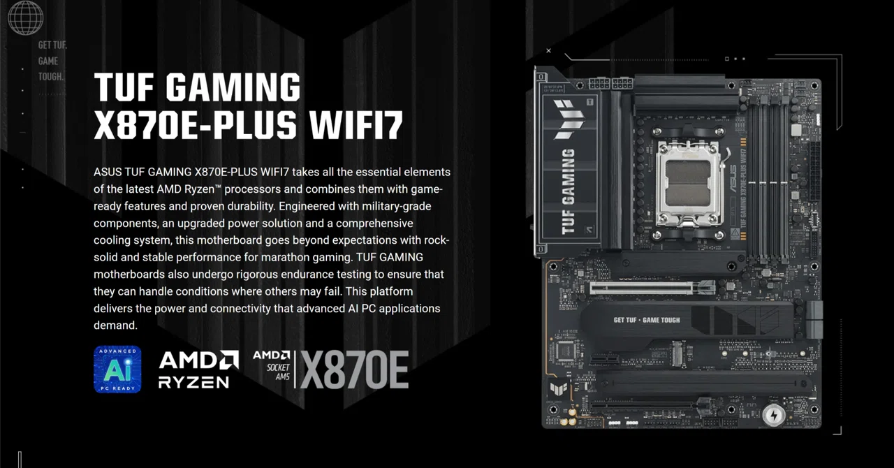 新製品】強力な質実剛健仕様のマザーボード「TUF GAMING X870E-PLUS