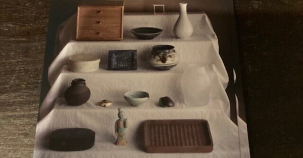 小野セツロー　額縁　恵文社個展にて。備前焼と椿のスケッチ 小野セツロー 額縁 恵文社個展にて。備前焼と椿のスケッチ