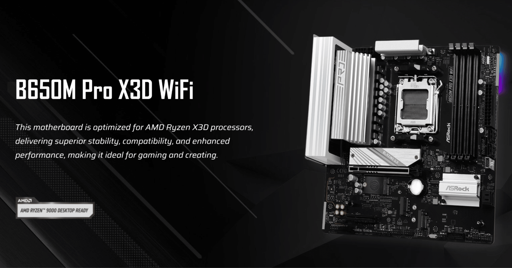 コスパ重視のエントリーマザーボード「B650M Pro X3D WiFi」の仕様を