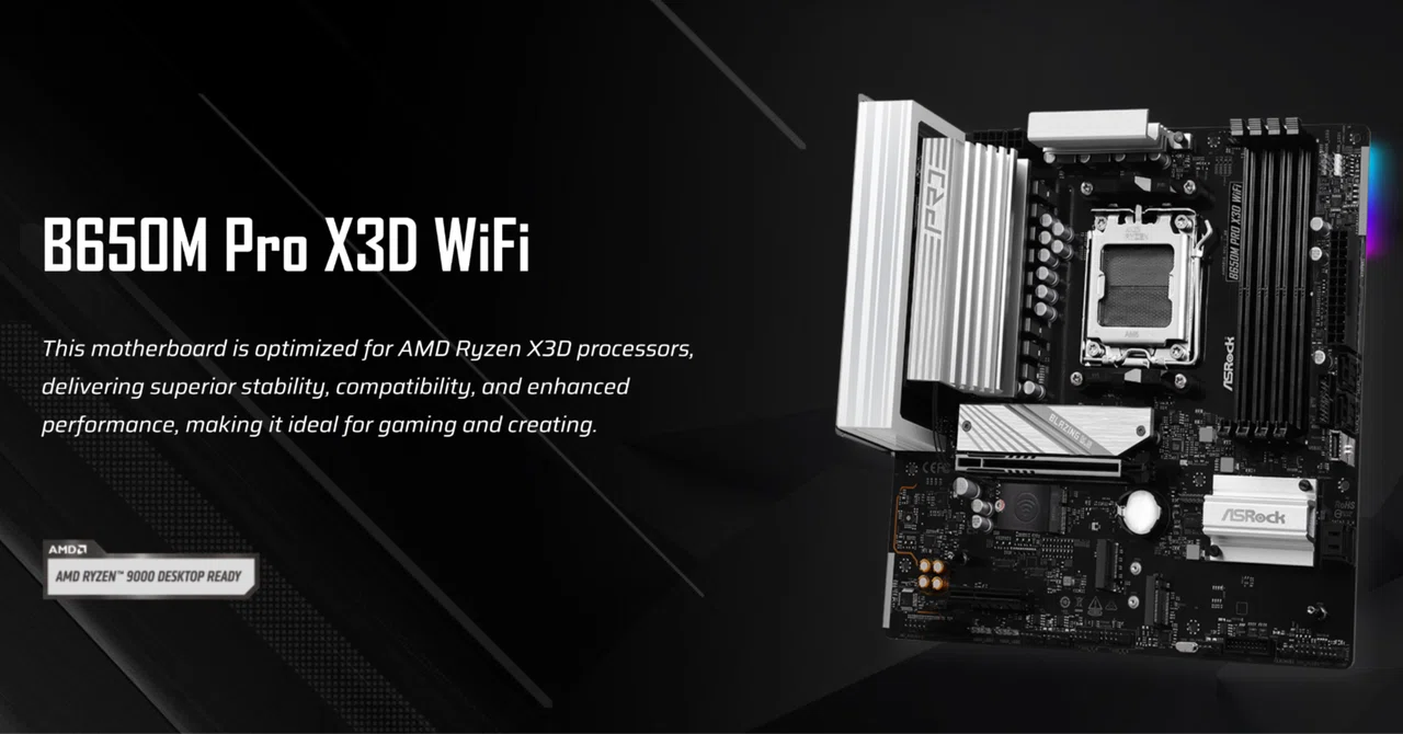 ASRock B650M PRO X3D WiFi マザーボード ASRock > B650M Pro X3D WiFi