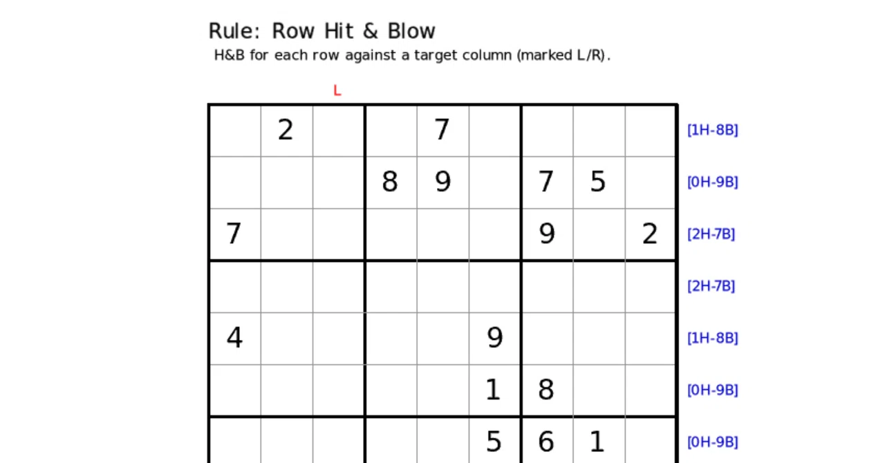 13_Row Hit & Blow / 特殊ナンプレ｜kelpie