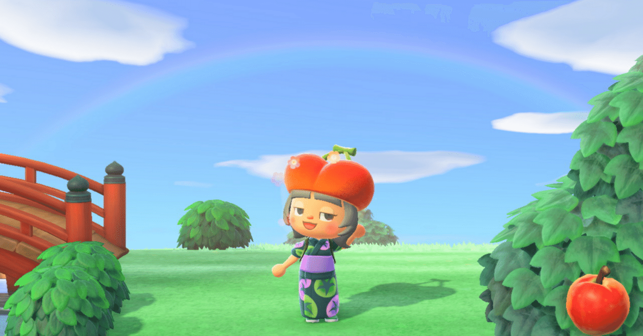 あつ森🏝️虹とさくらんぼ🍒🌈｜ソラノアリカ