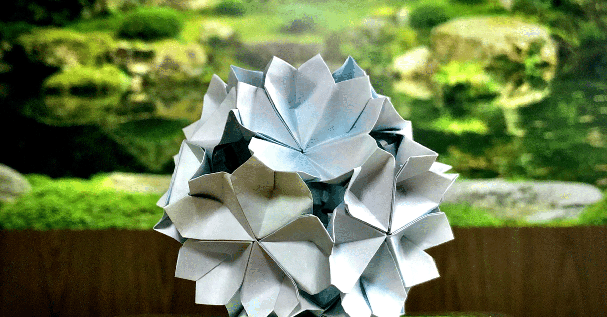 清涼感あふれる「青い桜玉」 〜セリアのマーブル折り紙・続編