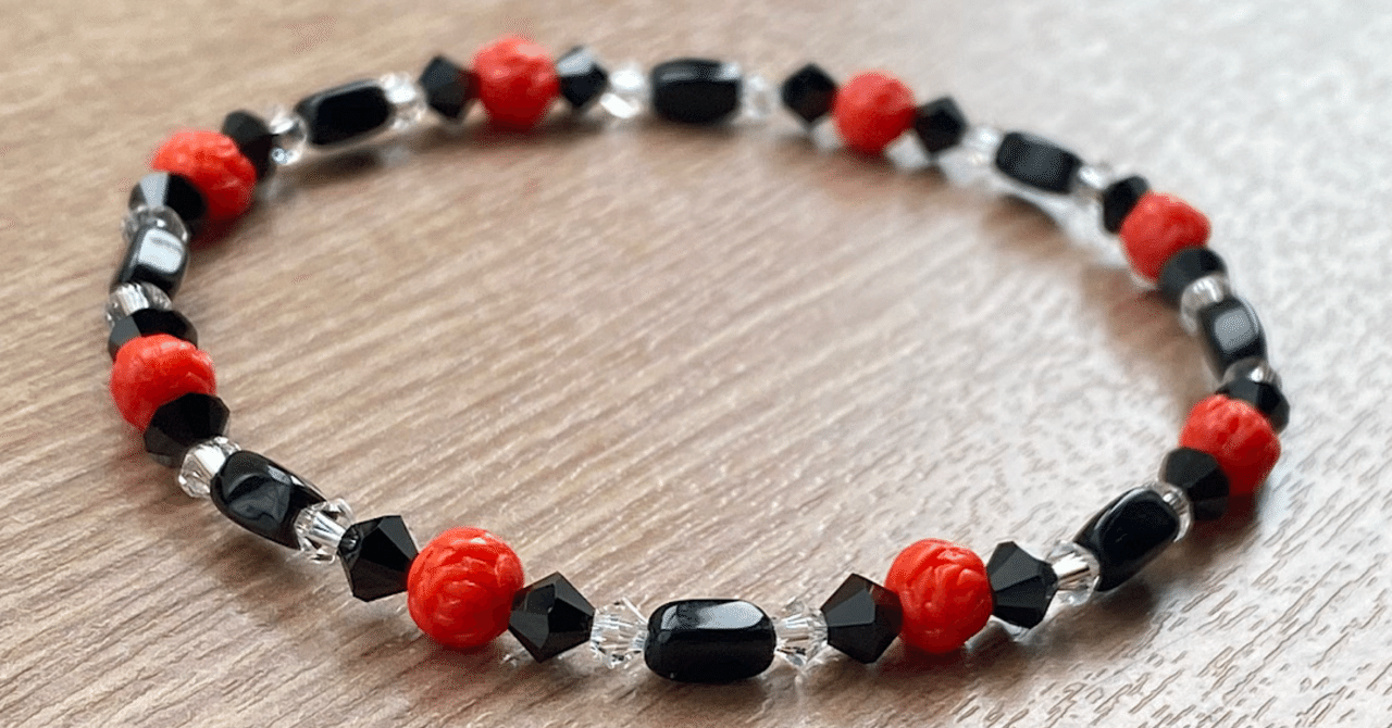 Beaded bracelet-85 ヴィンテージ 薔薇 べラック｜KARIN'S WORLD