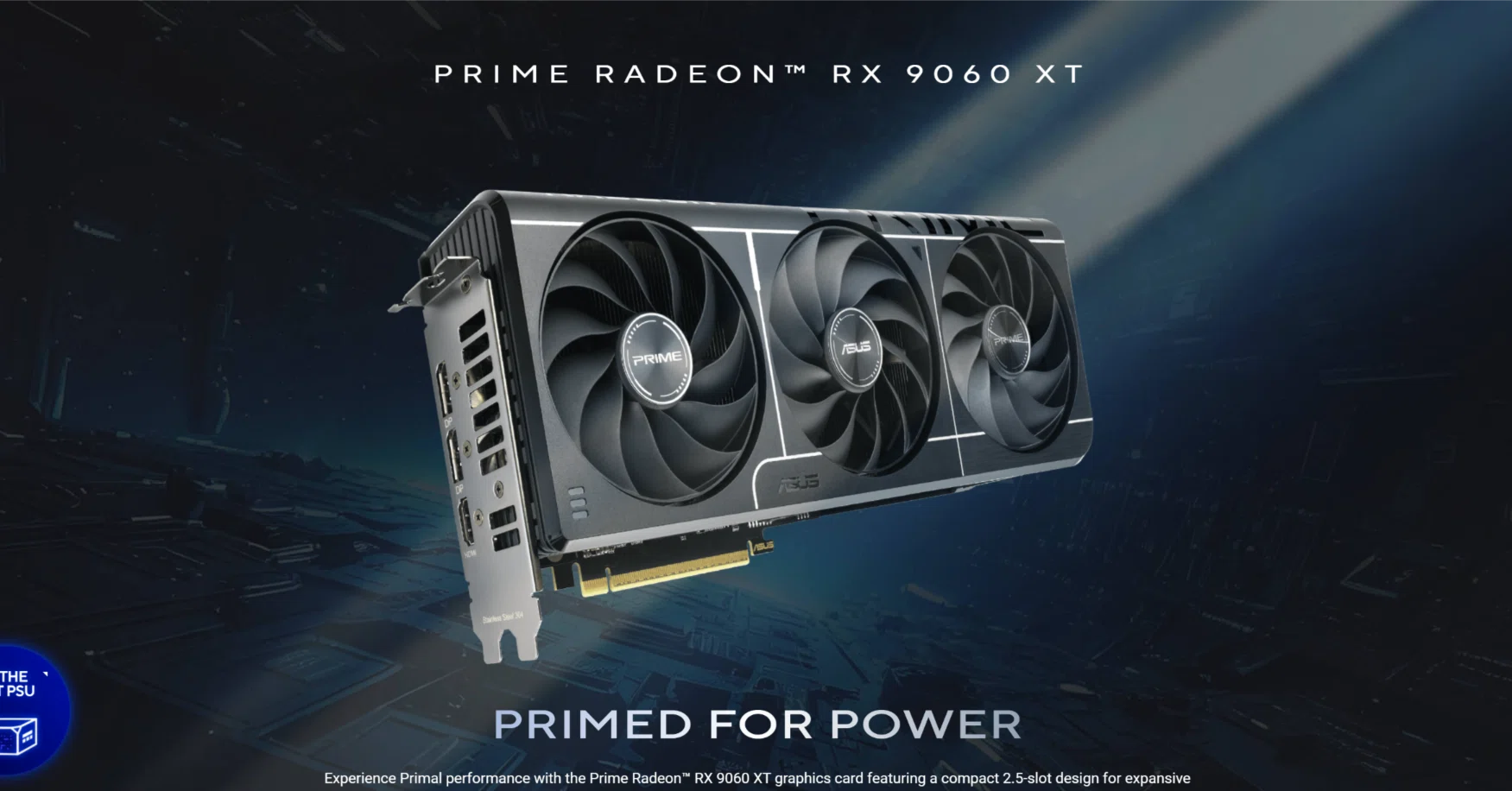 バランスが整っているデザインが魅力の「ASUS Prime Radeon RX 9060 XT