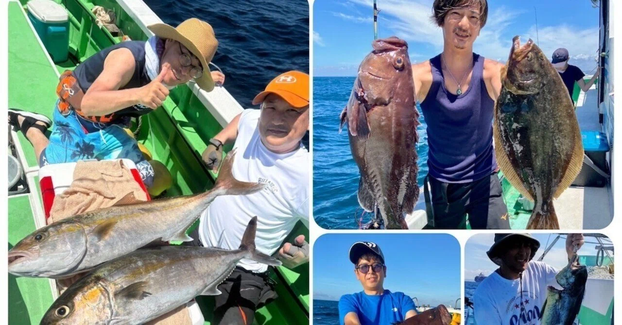 泳がせ】カンパチ5kg-4.5kg、ハタ2.5kg-2.2kg、ヒラメ1.4kgも食いつい