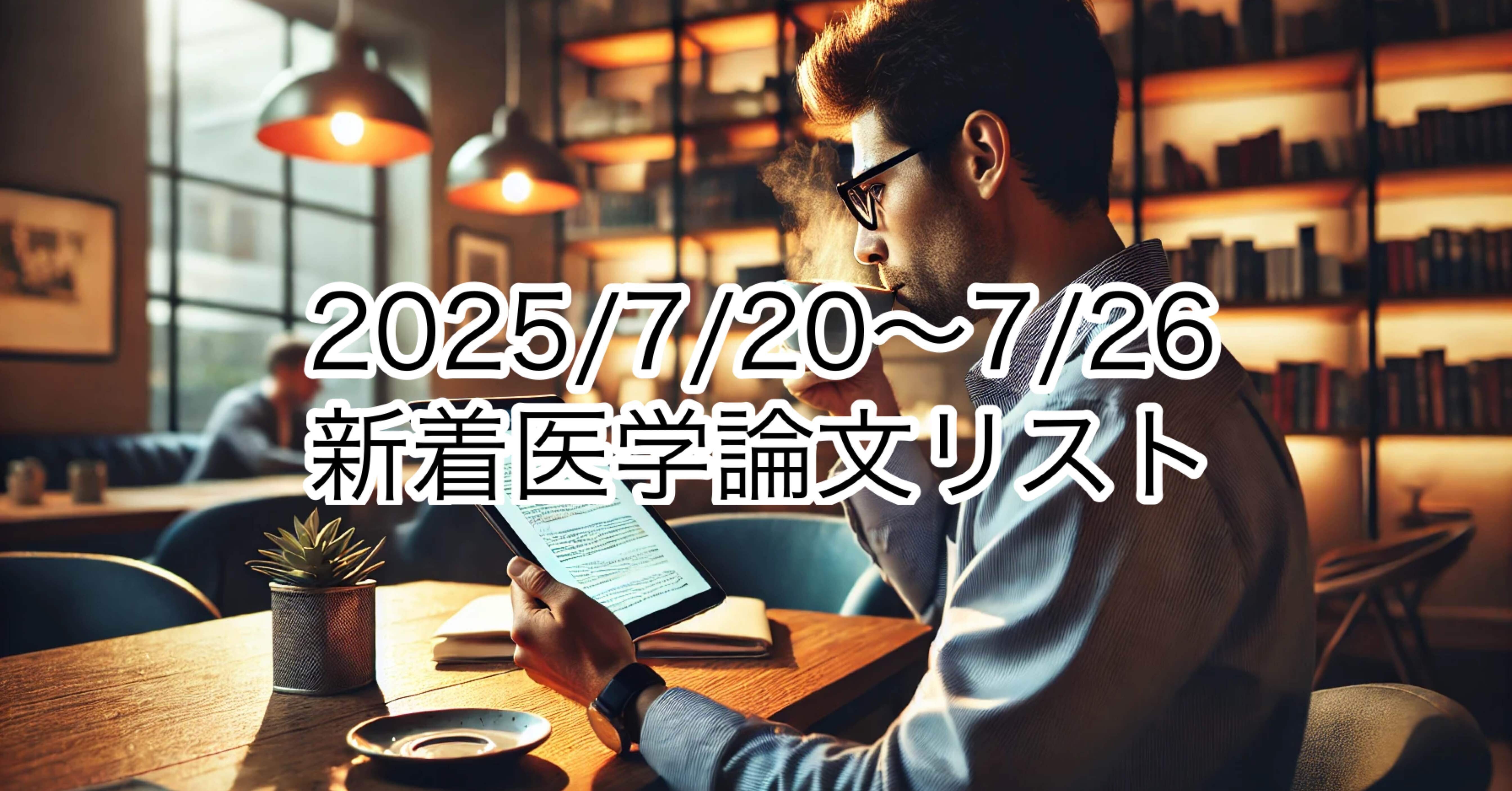 2025/7/20〜7/26の新着医学論文｜EARLの医学&AIノート