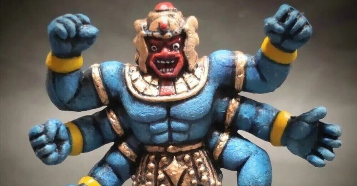 キン消し　アシュラマン　背中に穴 アシュラマン・キン肉マン・パチ・背中に穴・中サイズ・キン消し