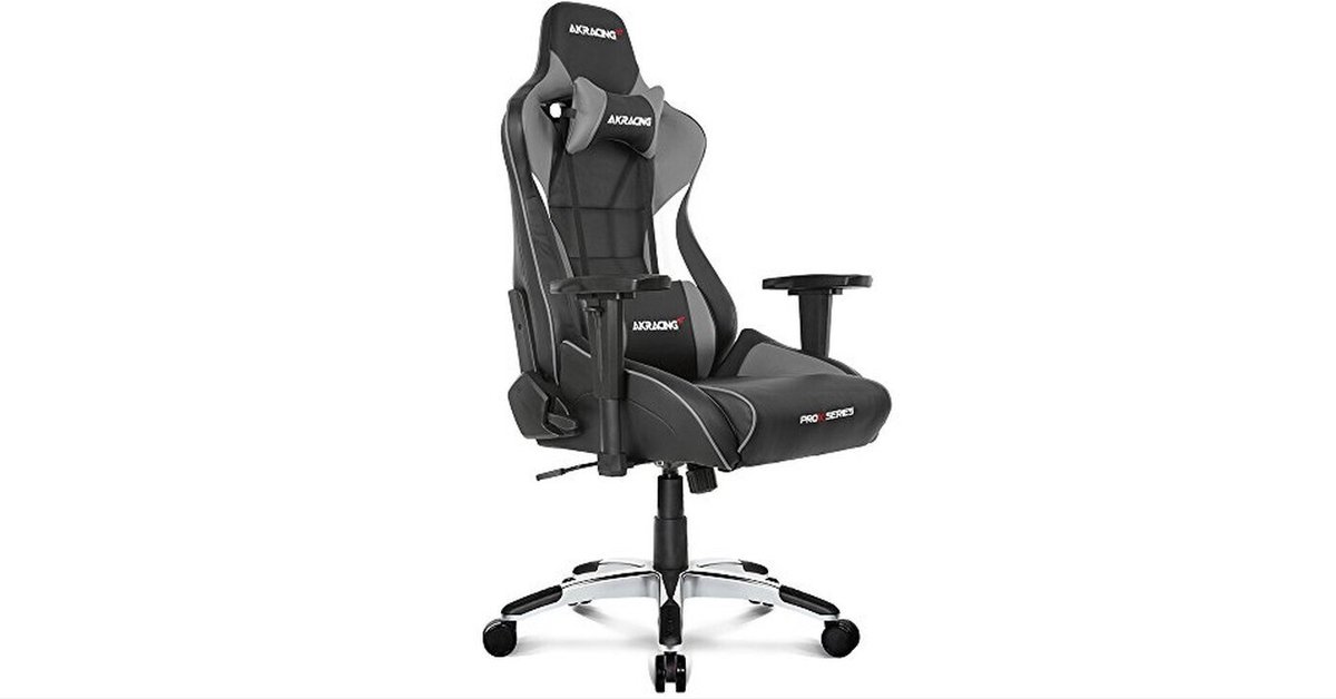 AKRACING ゲーミングチェア デスクチェア グレー 180度リクライニング AKRacing ゲーミングチェア デスクチェア 勉強椅子 学習椅子