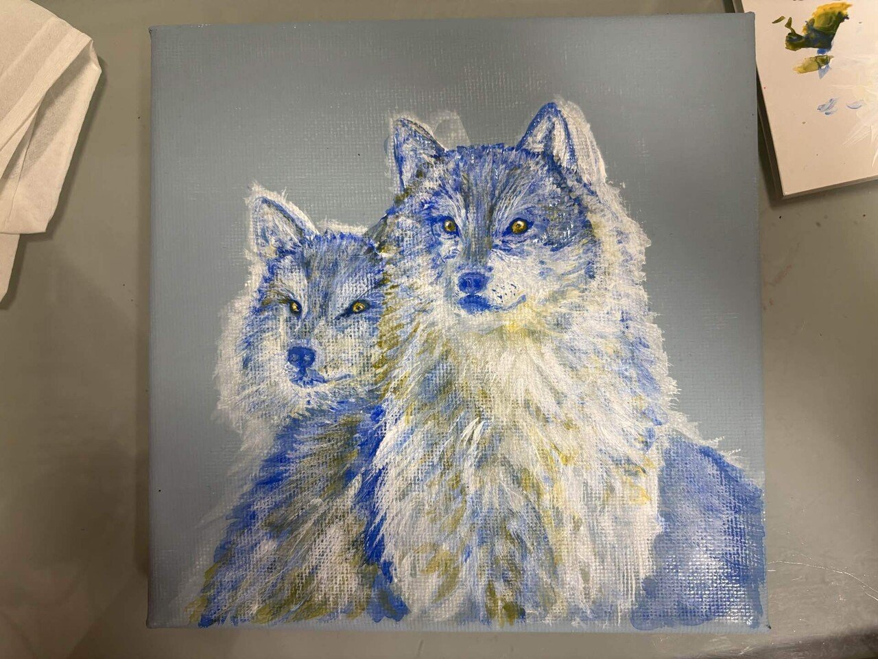淡雪の狼 色鉛筆画 パステル 淡雪の狼 色鉛筆画 パステル