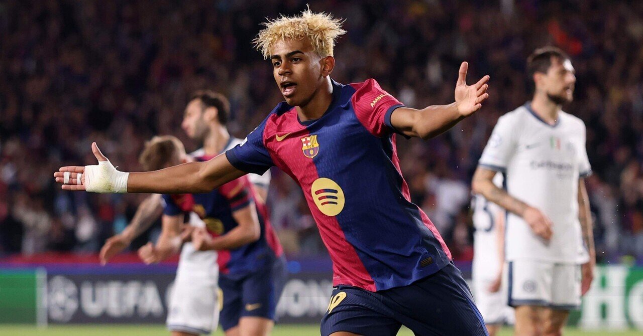 24/25バルセロナ 19番ラミネ・ヤマール グラデーションカラー ユニフォーム 24-25 バルセロナ 19番 ラミン・ヤマル 半袖 ユニフォーム バルセロナ