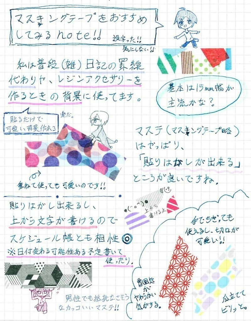 Note文具部 マスキングテープのススメ 自主練 有里 馨 Note