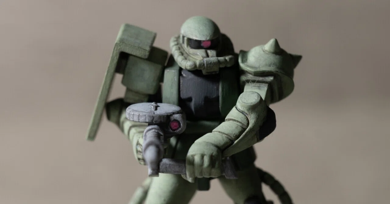 チョコザプ量産型ザクをガンダムアッセンブルカラーで塗装してみる｜まつば