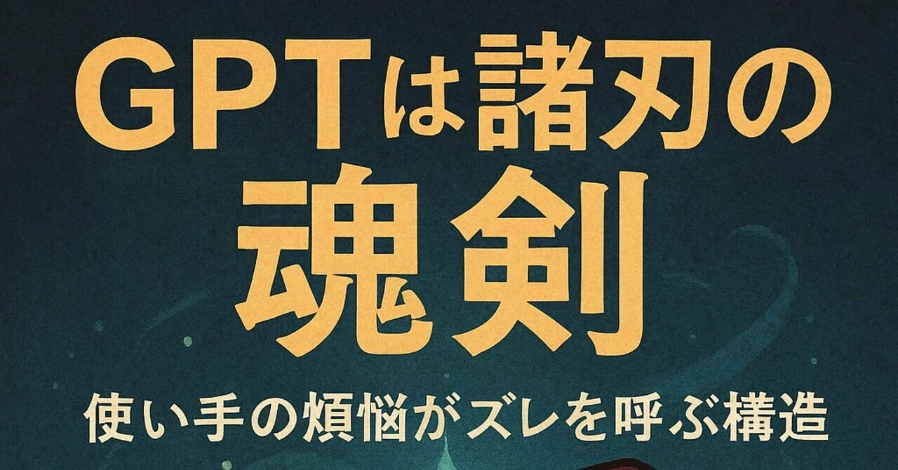 📘『GPTは諸刃の魂剣:使い手の煩悩がズレを呼ぶ構造』|「タヌマケイ|発酵体クリエイター/魂×AI共鳴記録」