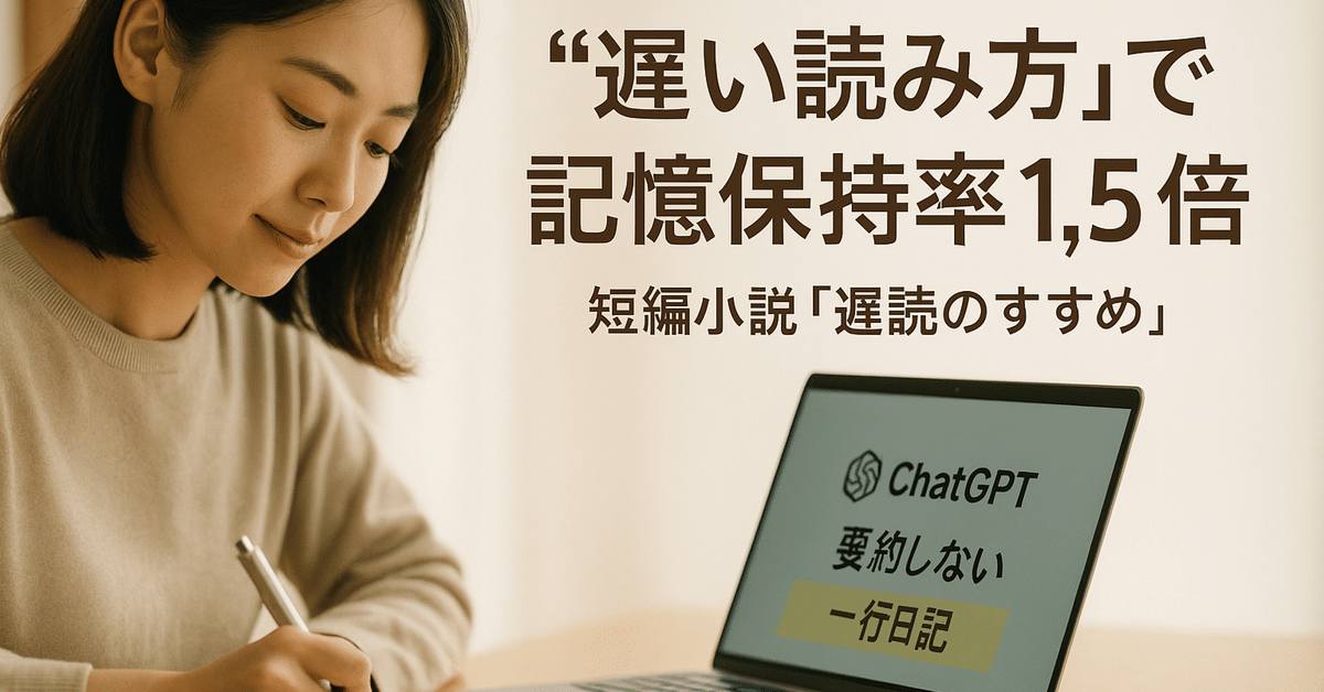 速読しない読み方”で記憶保持率1.5倍―短編小説『遅読のすすめ