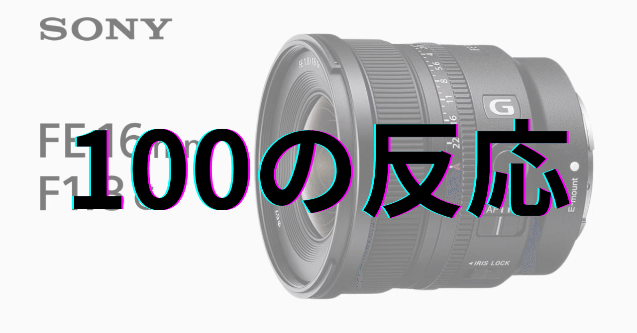 Sony FE 16mm F1.8 G：100の反応｜GetGadgetGot