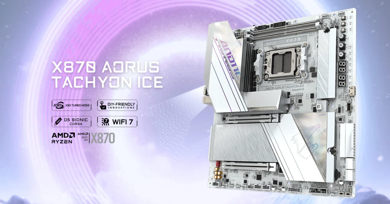 GIGABYTE AORUS X870 TACHYON ICE オーバークロック X870 AORUS TACHYON ICE GIGABYTE OC 特化マザーボード発売&nbsp