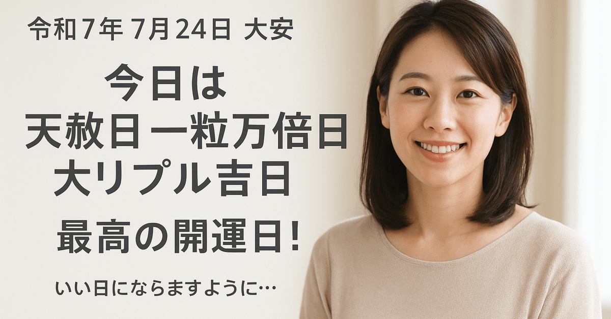 天赦日」「一粒万倍日」「大安」の トリプル吉日｜小林照明