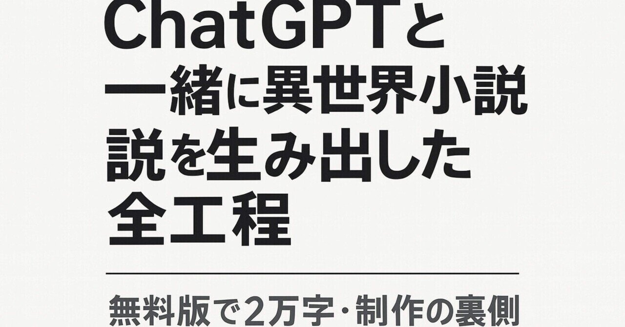無料ChatGPT × スマホだけで、異世界小説2万字を書いた話』～出し