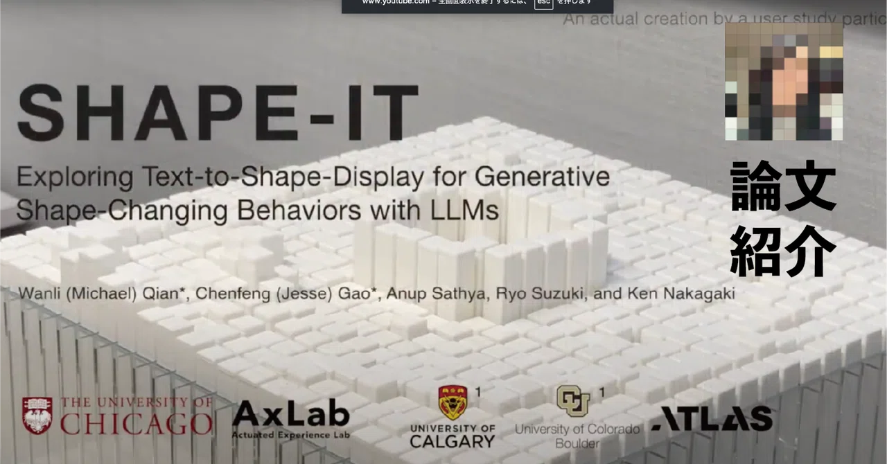 Llm Shape SHAPE-IT:LLMは形状変化ディスプレイに出会うのか?(UIST2024論文レビュー)|yukiaka