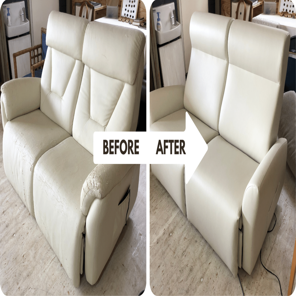 ビフォーアフターシリーズ#024 電動リクライニングソファ張り替え