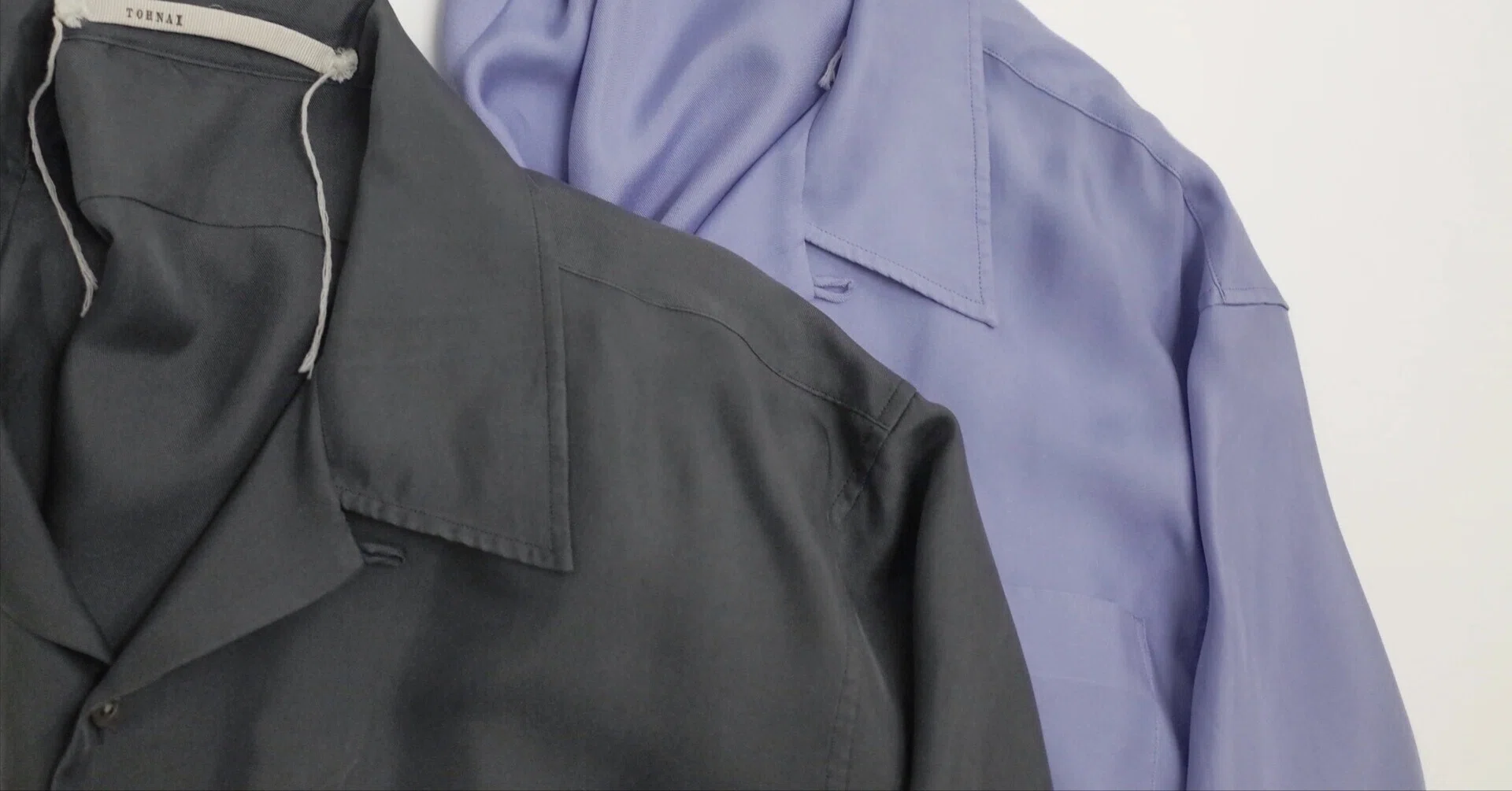 TOHNAI Washed Silk Open Collar Shirt｜keylimeTokyo