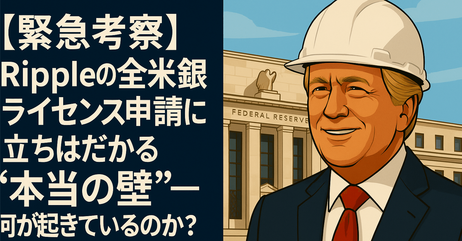 緊急考察】Rippleの全米銀行ライセンス申請に立ちはだかる“本当の壁”──何が起きているのか？｜光本貴一｜XRP / Ripple