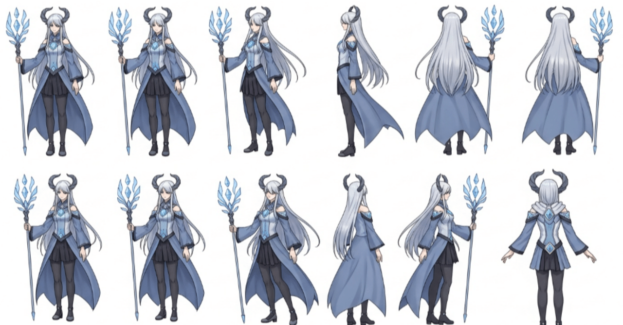 正面・側面・上下まで網羅、多方向のキャラデザインをAIは生成できるか