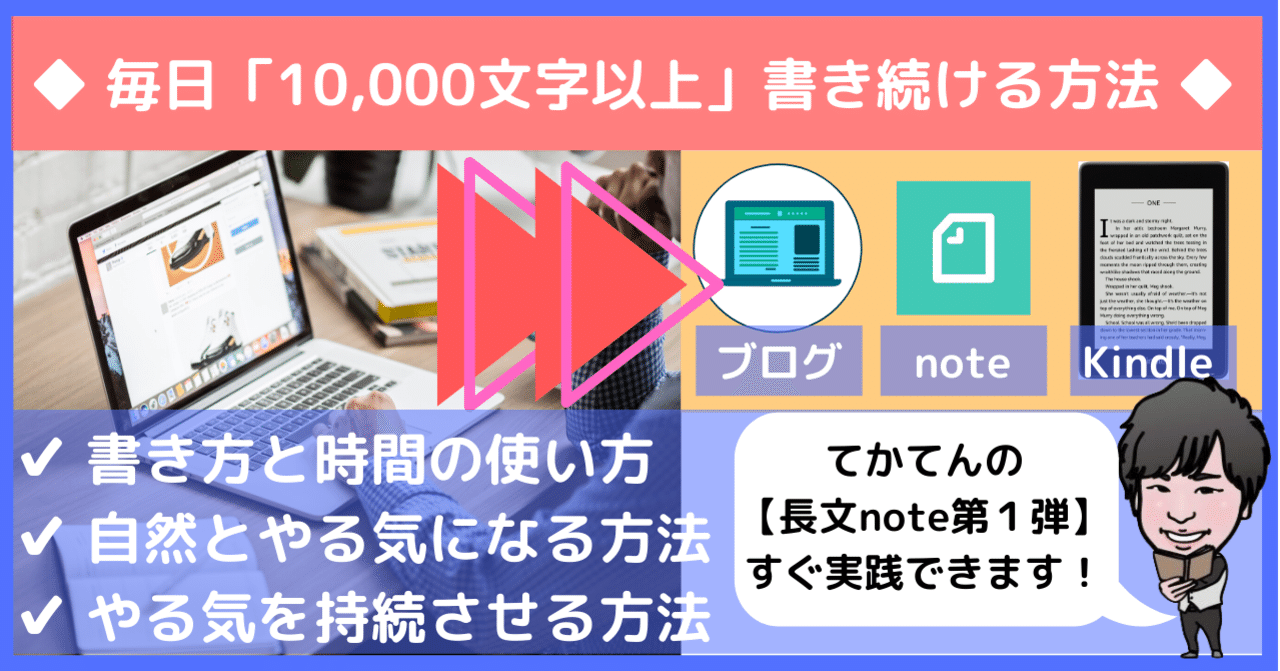 毎日 10 000文字以上 書き続ける方法 てかてん 執筆お化け Note