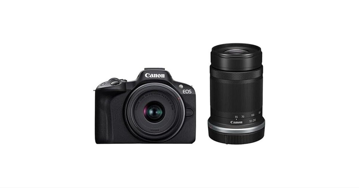 Canon EOS R50 ダブルズームキット ブラックミラーレスカメラ 一眼 ヨドバシ.com - キヤノン Canon EOS R50 ダブルズームキット