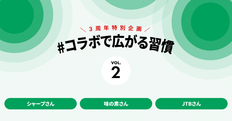 おかげさまでライオン公式note３周年。企業の垣根を超えた「＃コラボで広がる習慣」第2回目をお届けします。