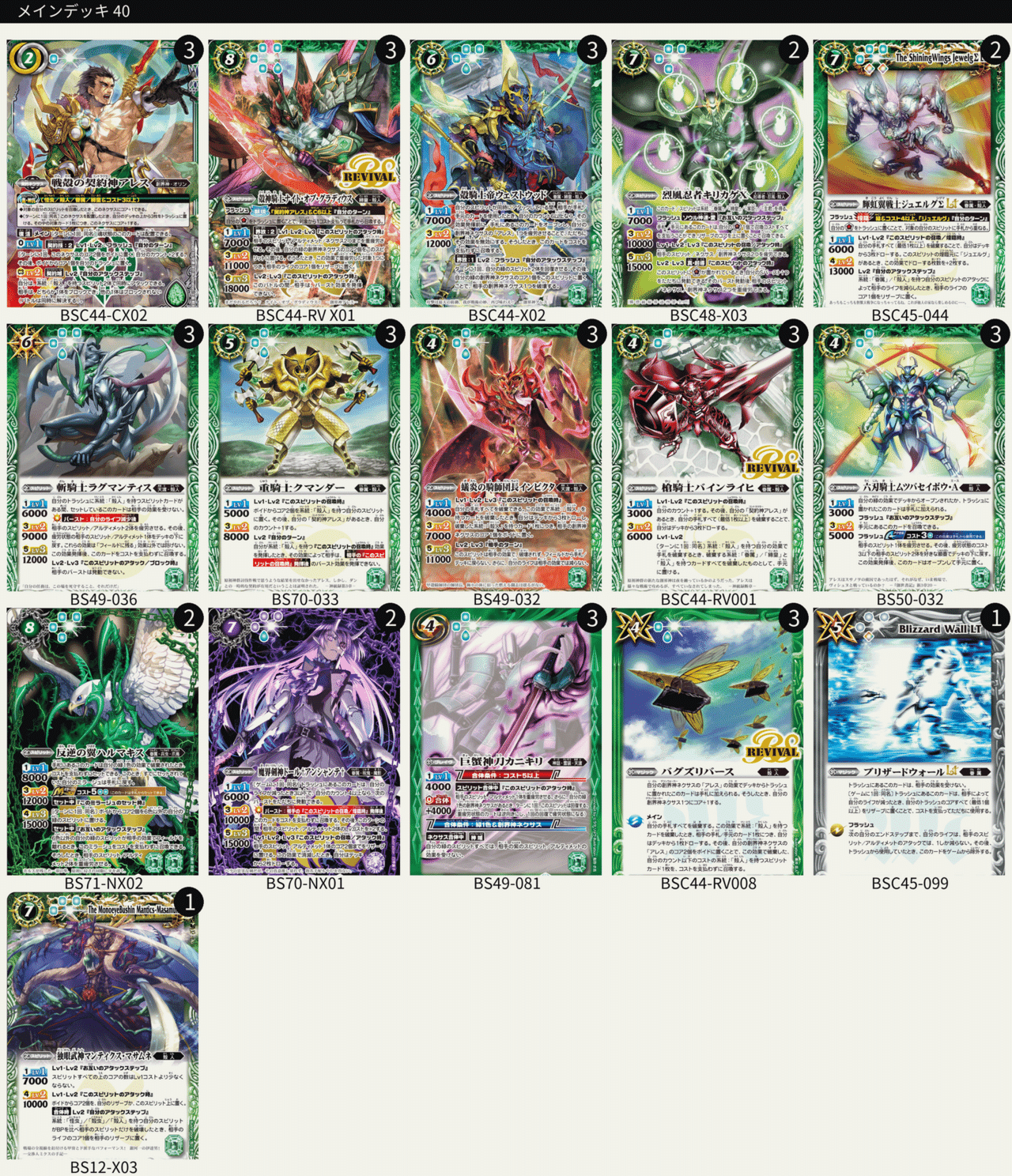 バトルスピリッツ 仁愛の契約神宝緑院兼続 忍風 デッキ パーツ